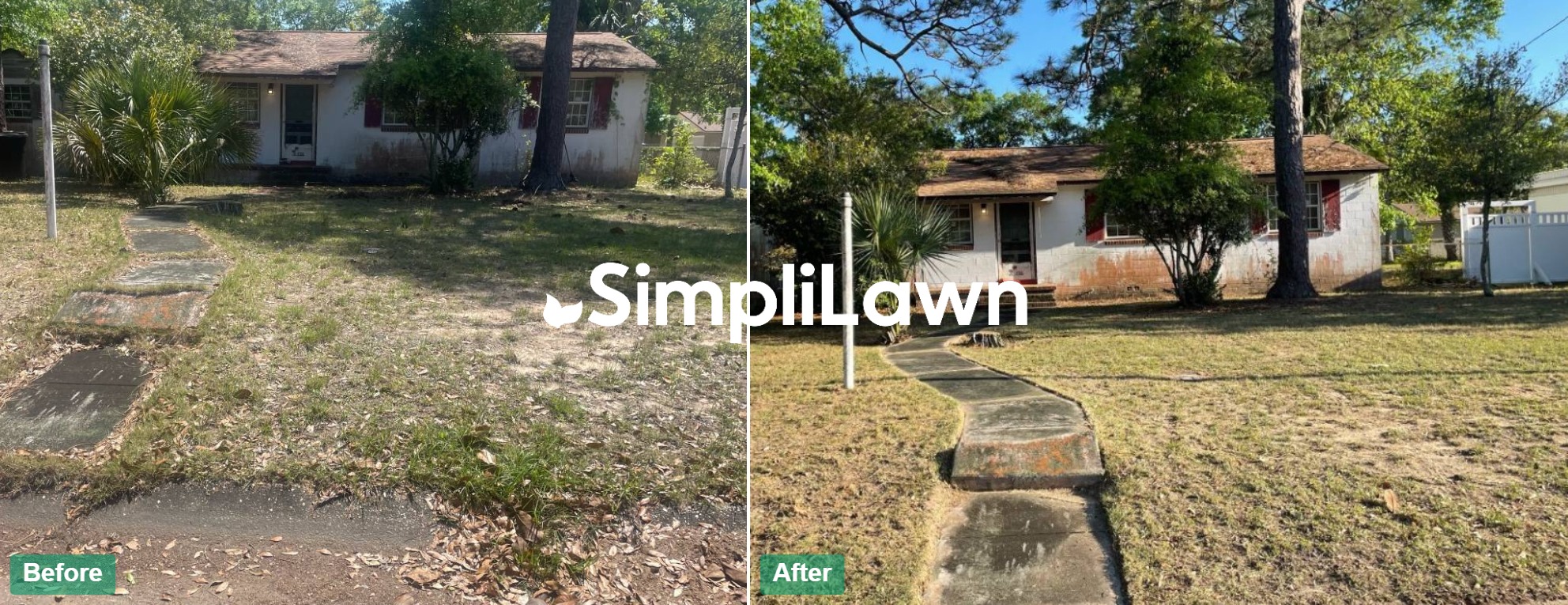 Yard Cleanup — Front yard cleared & edged around walkway, Los Angeles, CA