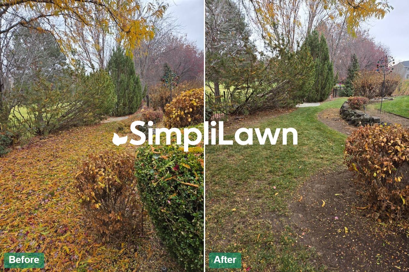 Seasonal Cleanup — Late-fall leaf clearing along pathway, Pittsburgh, PA
