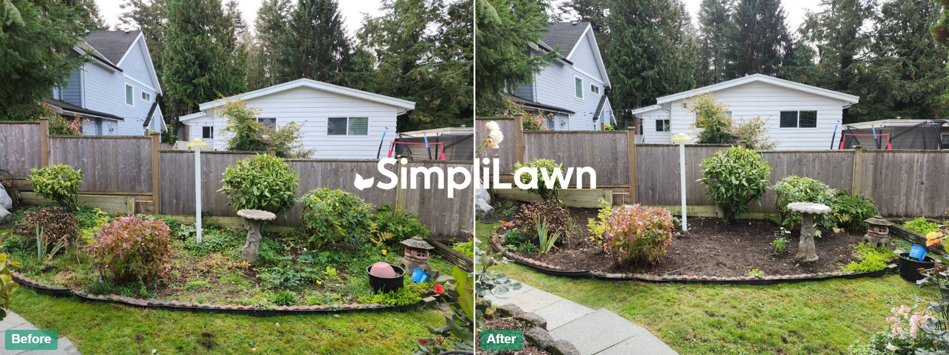 Yard Cleanup — Garden bed weeded and re-edged, San Francisco, CA