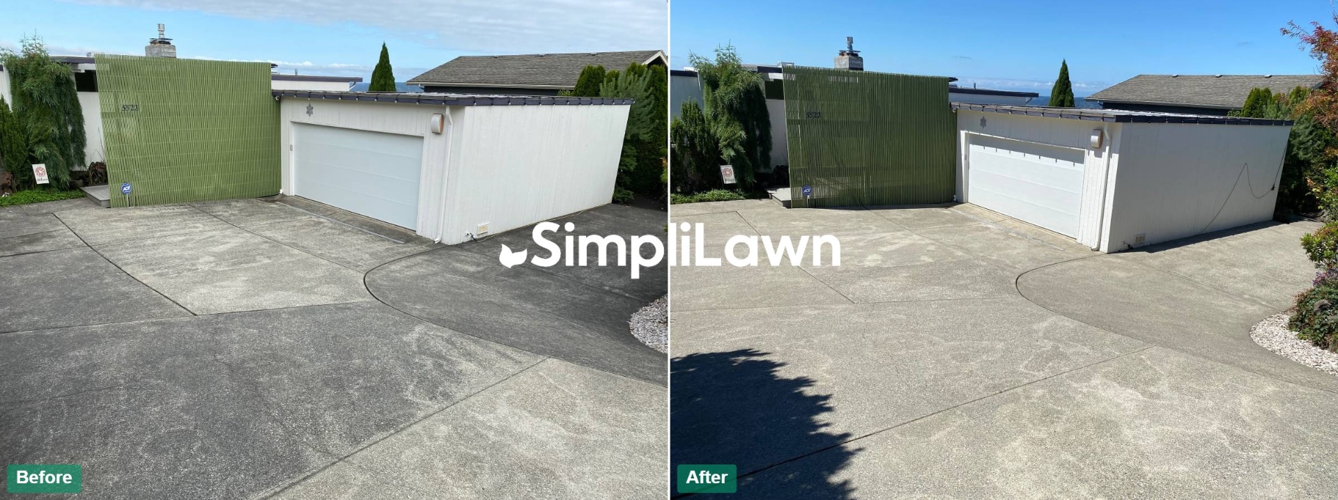 Pressure Washing — Driveway pressure-washed to factory finish, Dallas, TX