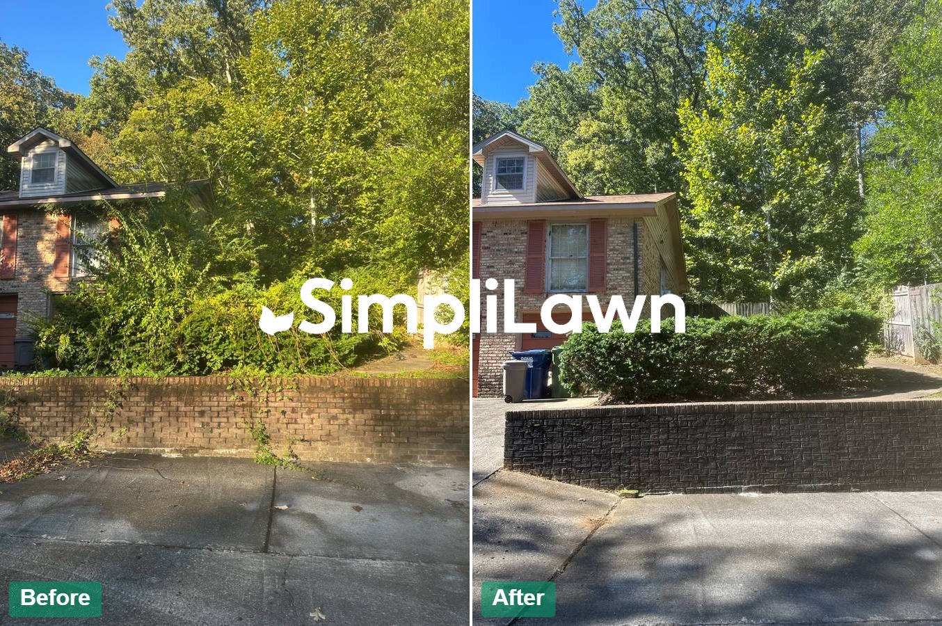 Landscaping — Vines stripped from brick retaining wall, Pittsburgh, PA