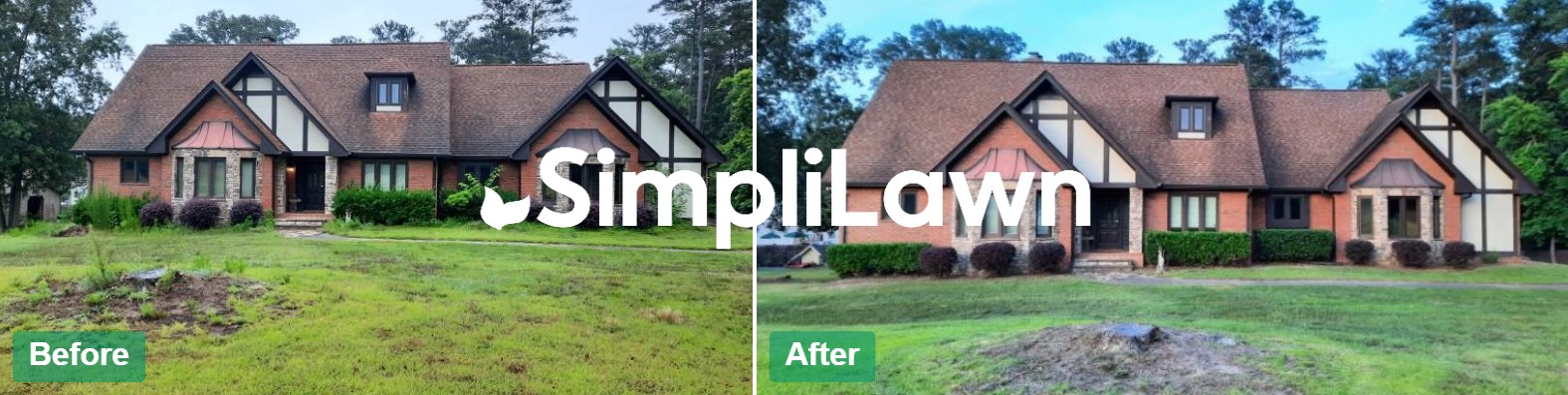 Lawn Mowing — Estate lawn revived around Tudor home, San Francisco, CA