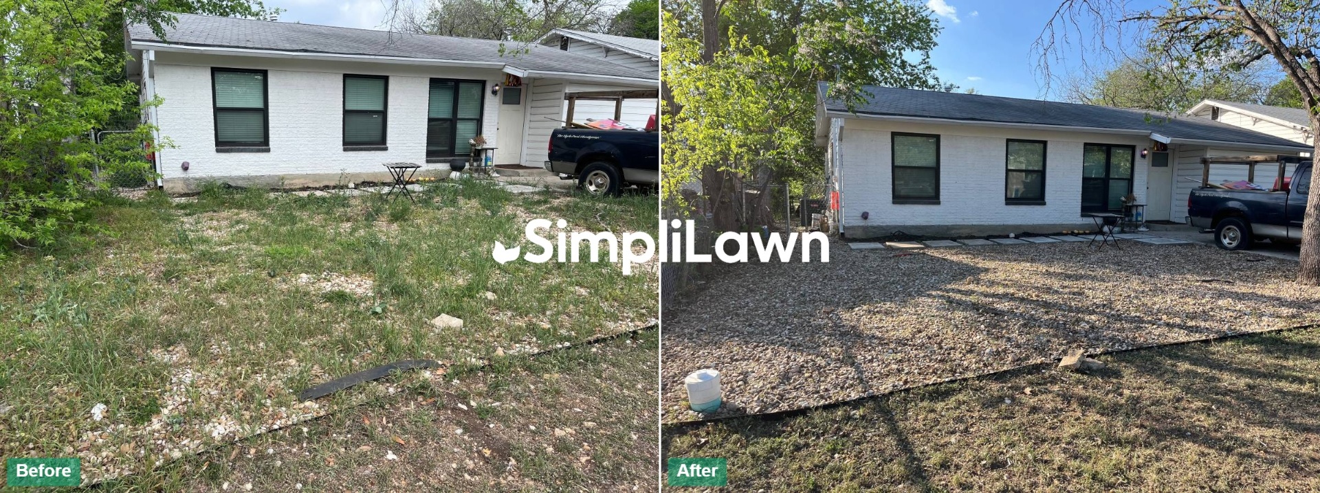 Landscaping — Front yard cleared and topped with fresh gravel, Miami, FL